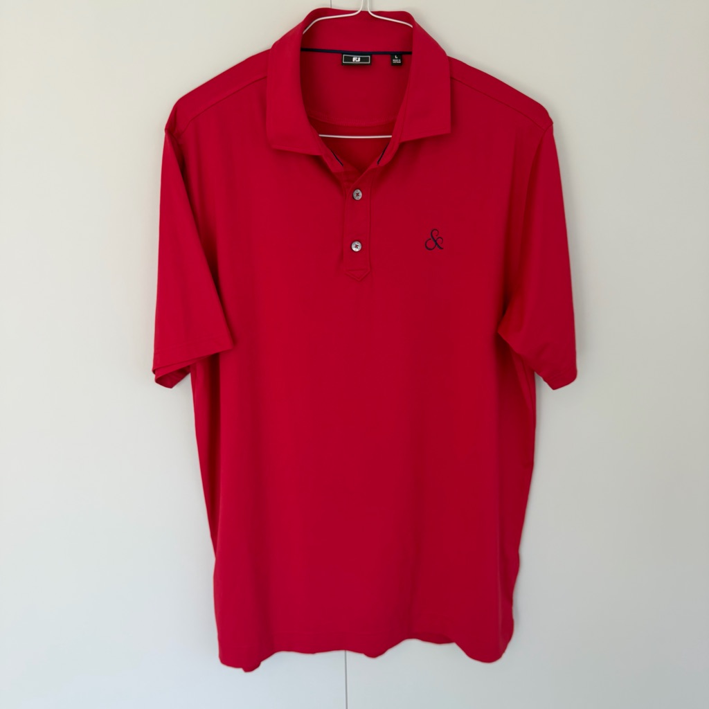 Footjoy Men’s Prodry Solid Lisle Set On Placket Polo In Red 28566